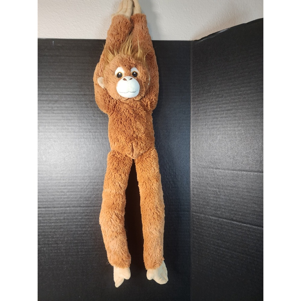 Nature Planet Eco Pals Orangutan Plush Hanging Monkey Brown Stuffed Animal 22"